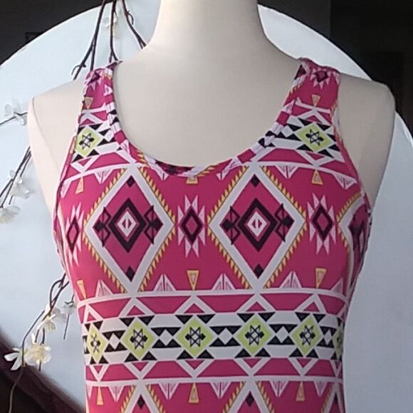 Aztec Pattern Soft Tank Top Racer Back Size Medium - Picture 2 of 6